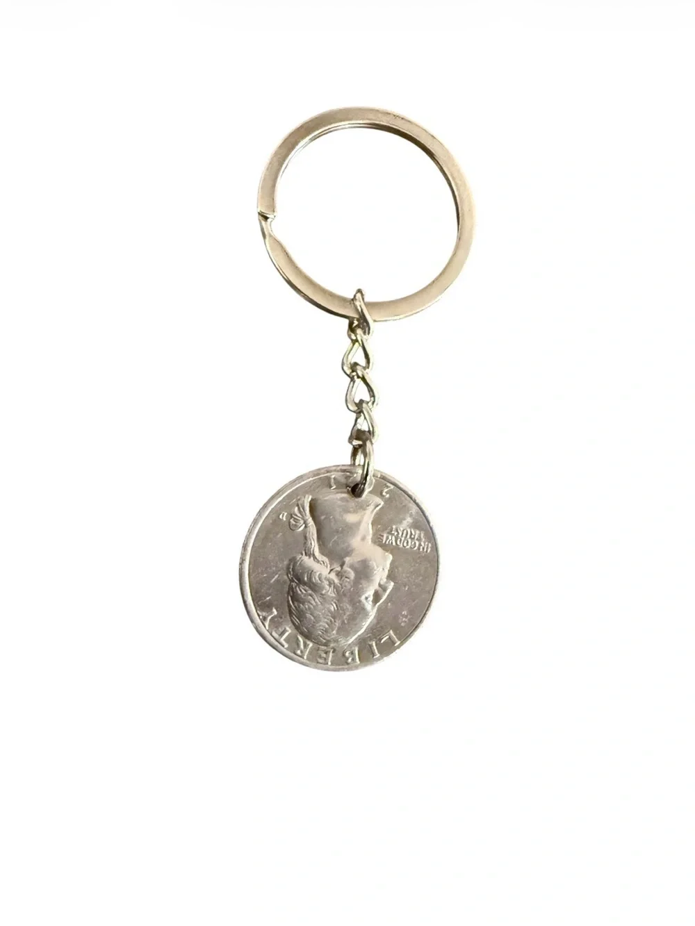 Broncos quarter keychain